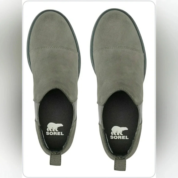 Sorel Women 9.5 Leather Waterproof Gray Ankle Slip-On Chelsea Booties New - Picture 5 of 6